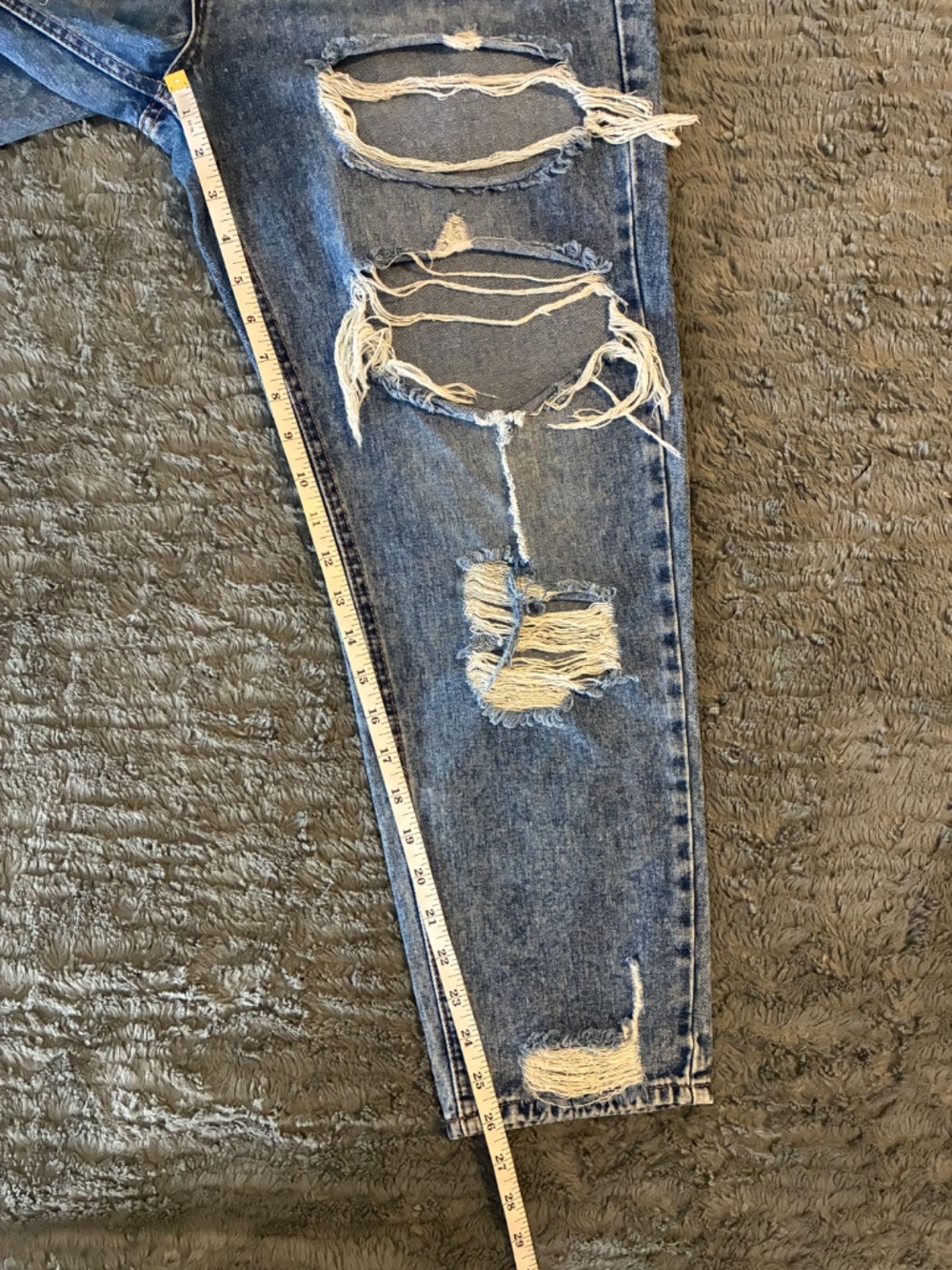 Refuge Denim Cropped Mom Distressed High-Rise Women’s Jeans - Blue - Picture 3 of 8